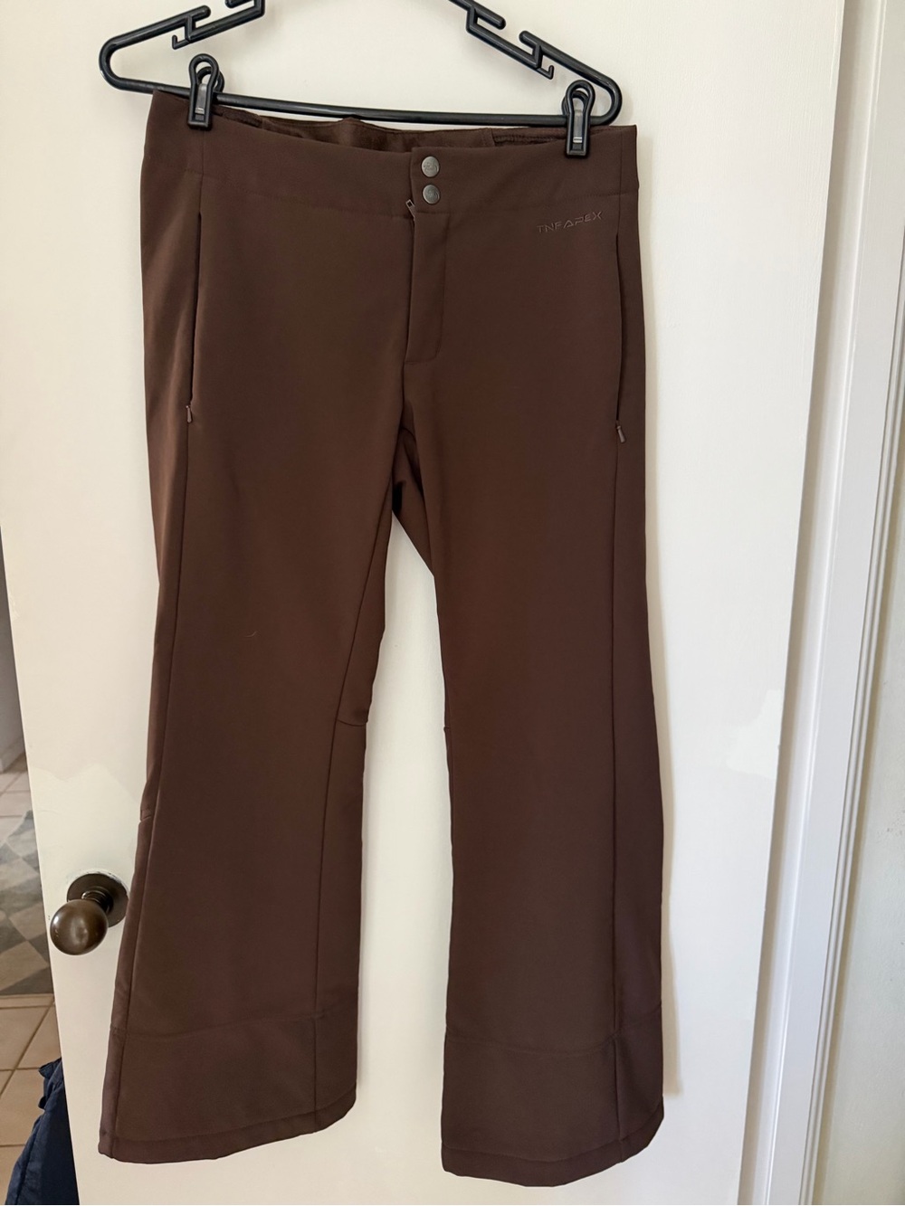 The North Face Apex Pants Soft Shell Women Ski Snow Pants Brown Medium Wide Leg